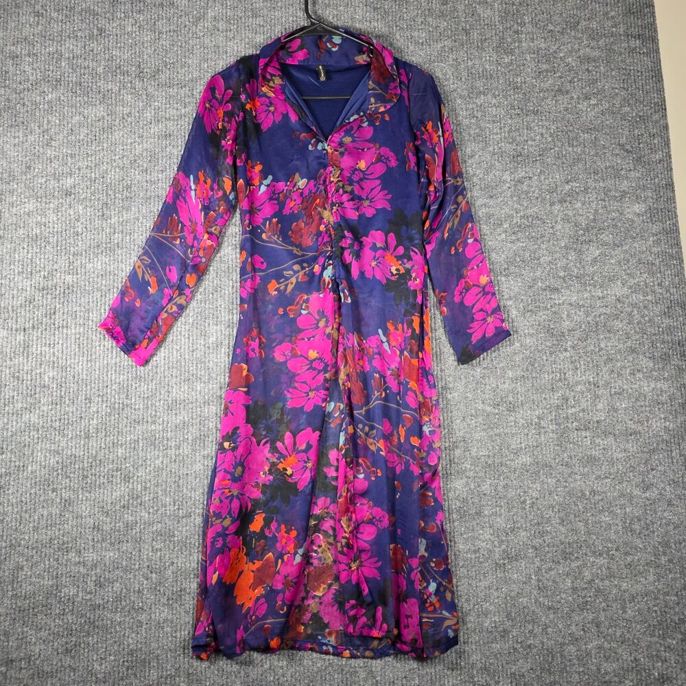Scorpius Sheer Floral Duster Cardigan Longline Overlay Size S